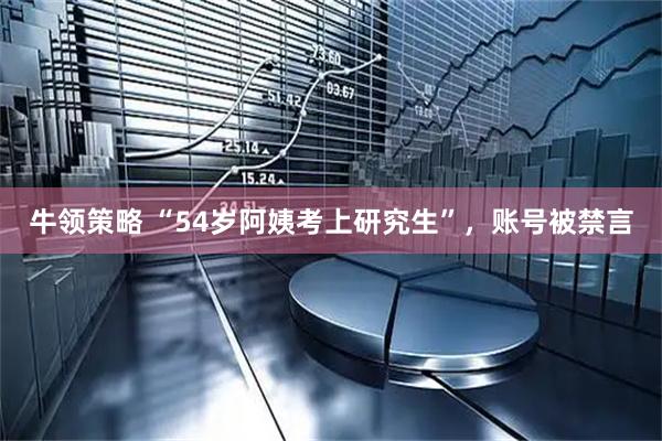 牛领策略 “54岁阿姨考上研究生”，账号被禁言